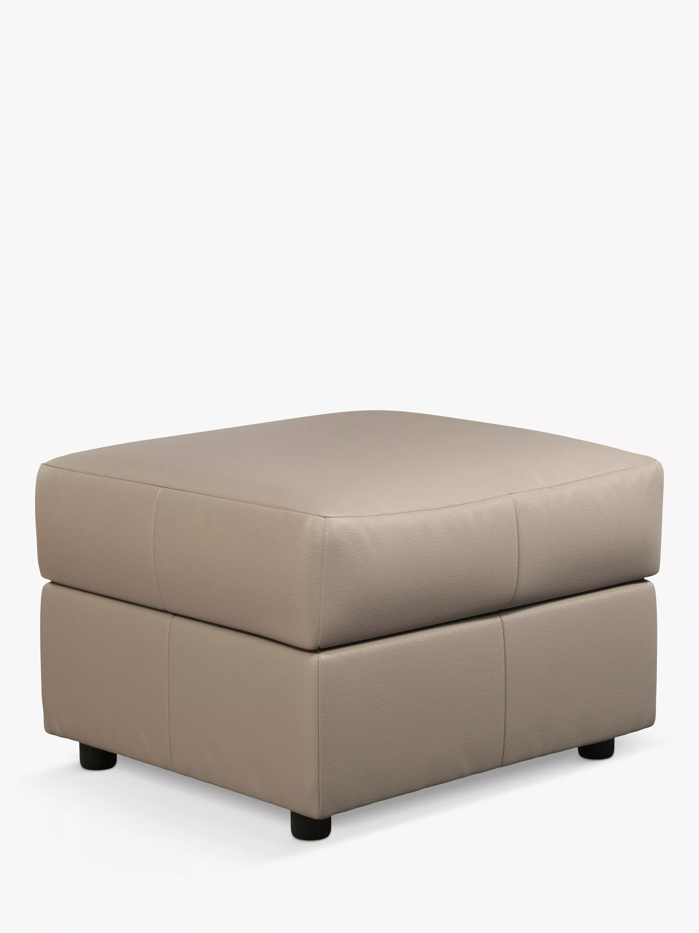 John Lewis Oliver Modular Leather Storage Stool Unit, Dark Leg