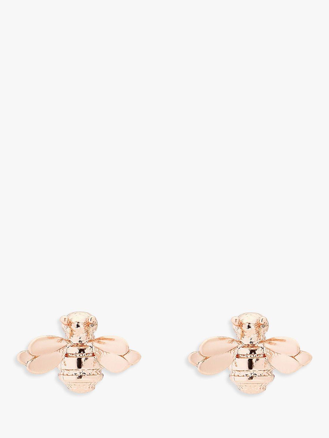 Ted Baker Beelii Double Bee Stud Earrings, Rose Gold