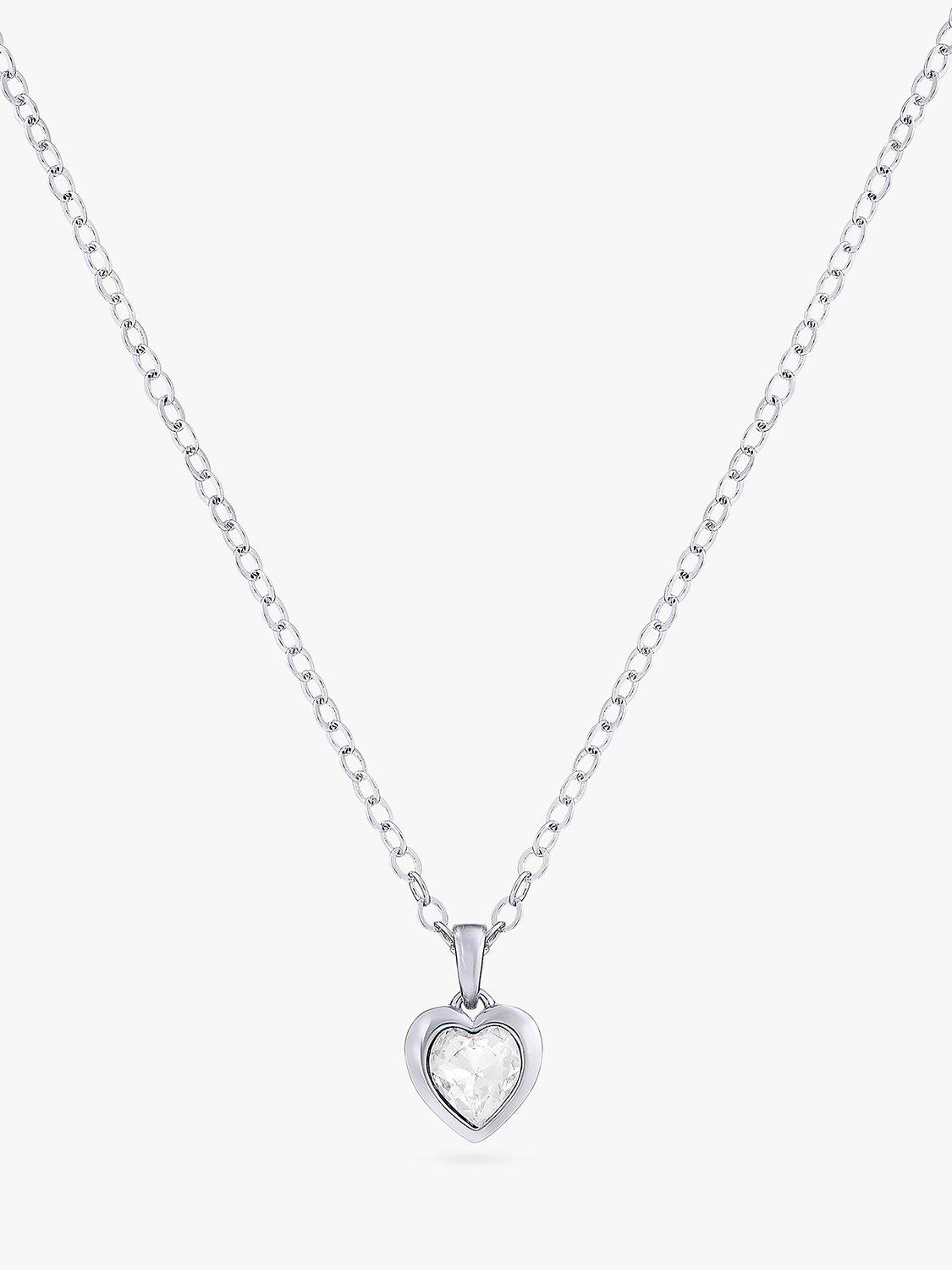 Ted Baker Hannela Crystal Heart Pendant Necklace, Silver