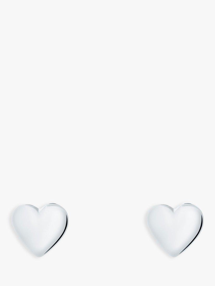 Ted Baker Harly Engraved Heart Stud Earrings, Silver