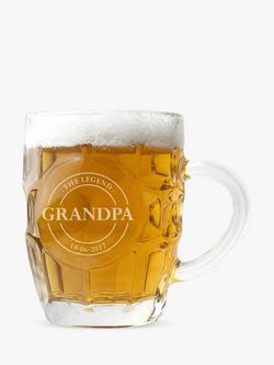 Treat Republic Personalised Emblem Dimpled Beer Glass, 568ml, Multi