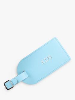 Treat Republic Personalised Leather Luggage Tag, Blue