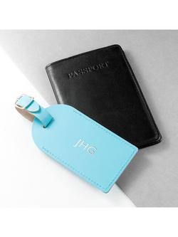 Treat Republic Personalised Leather Luggage Tag - view 2, Blue