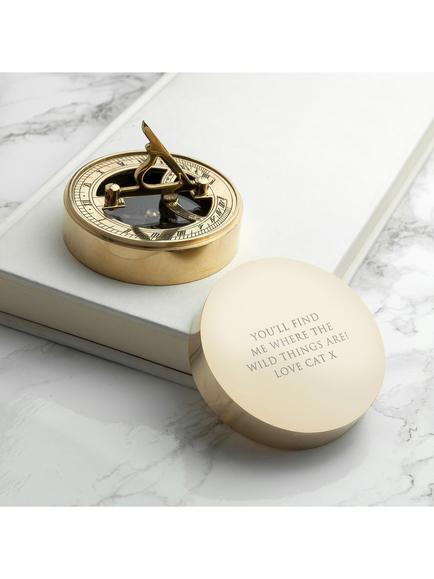 Treat Republic Personalised Brass Sundial & Compass - view 2, 