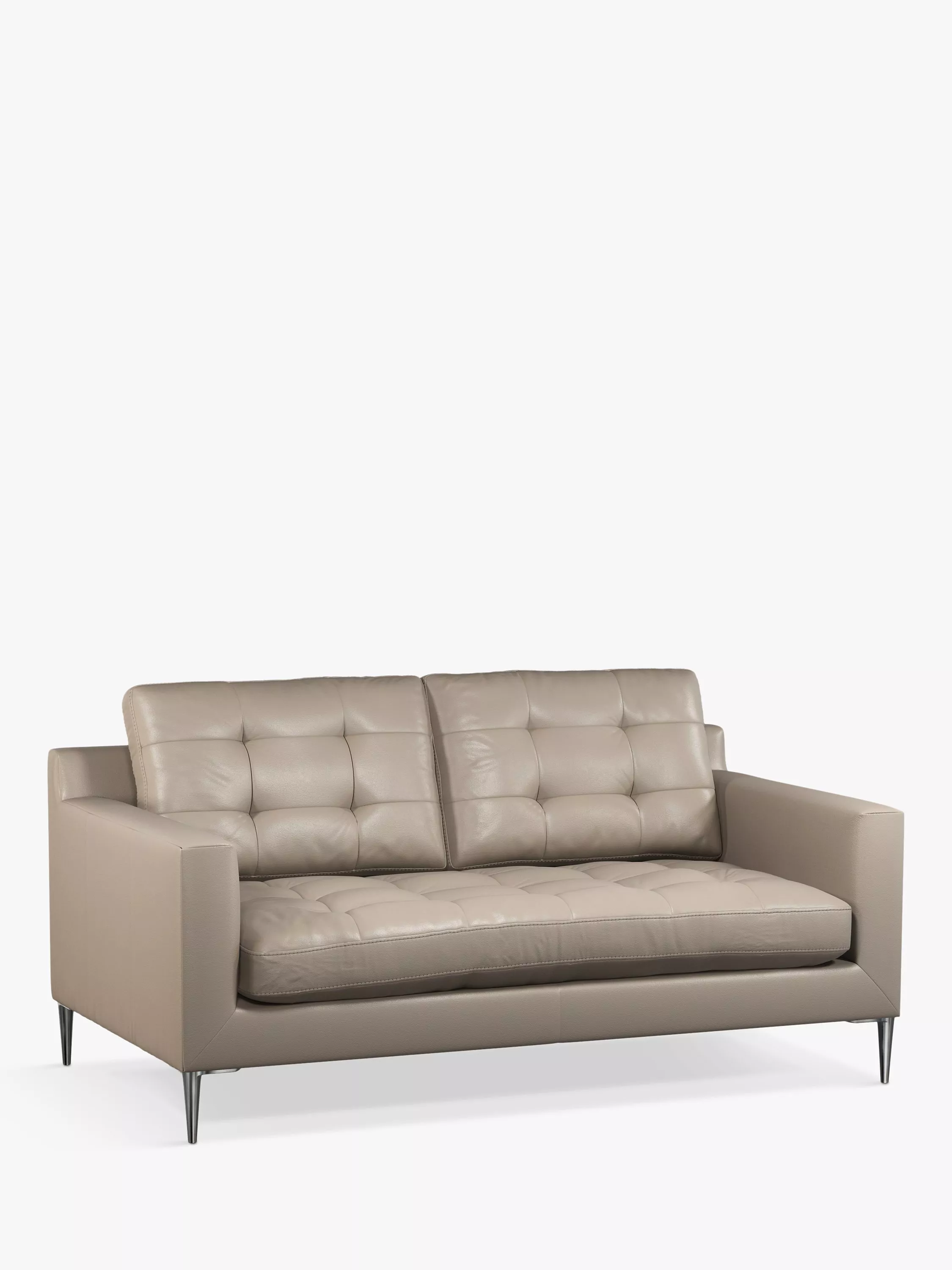 John Lewis Draper Medium 2 Seater Leather Sofa, Metal Leg