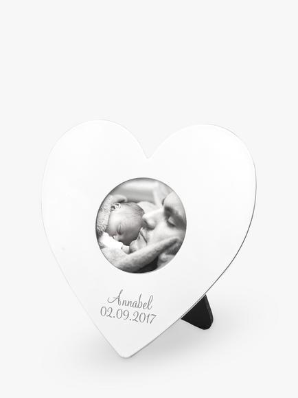 Treat Republic Personalised Silver Heart Photo Frame, 