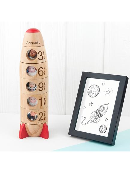 Treat Republic Personalised Children's Milestone Memories Rocket Photo Frame - view 2, 