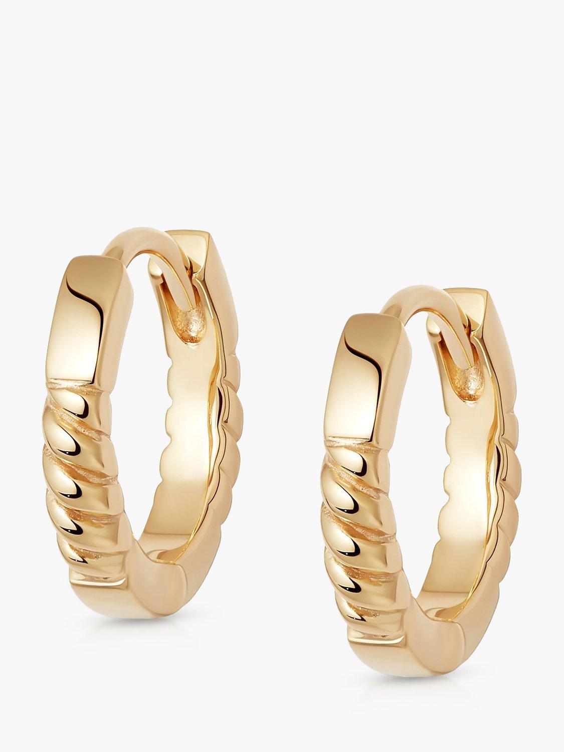 Daisy London Stacked Rope Hoop Earrings, Gold