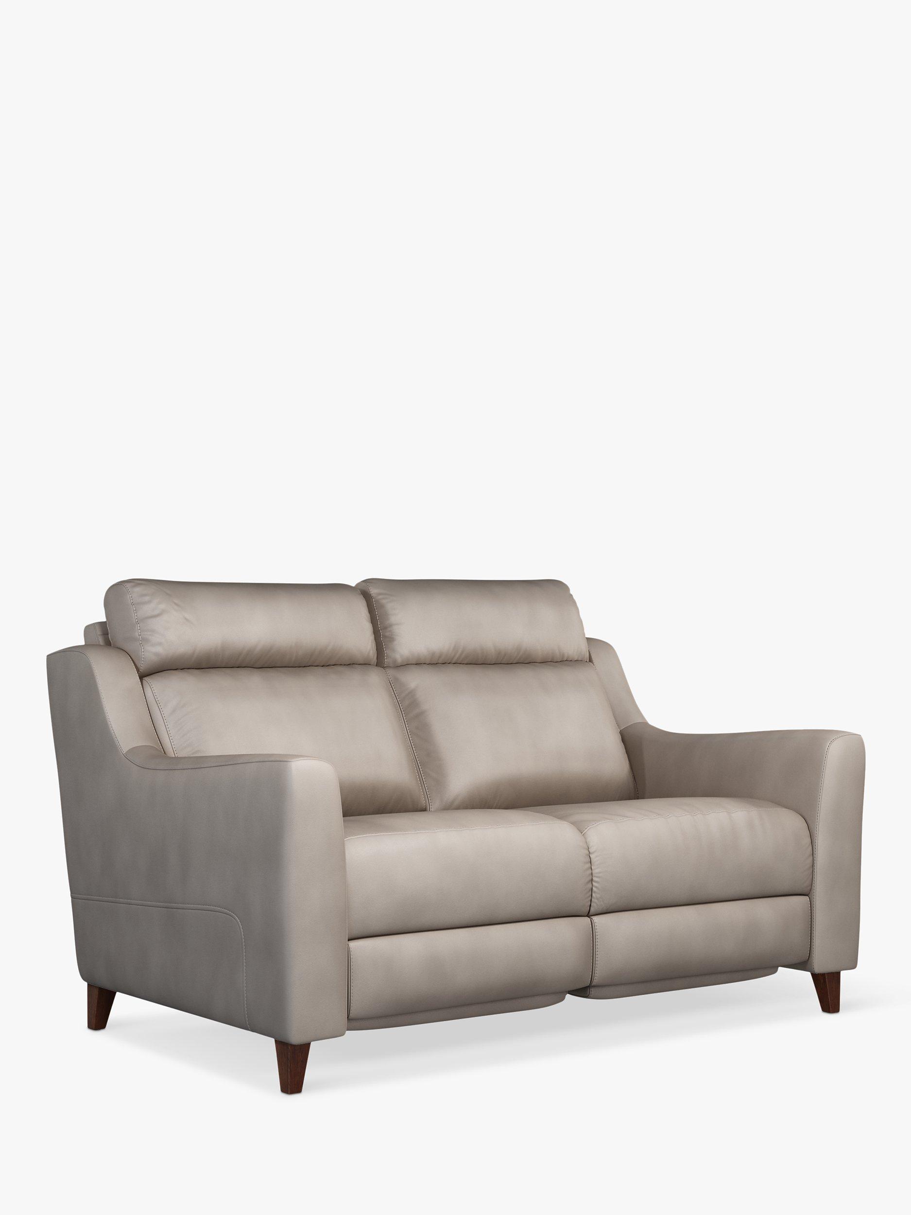 John Lewis OUTLET - Elevate Medium 2 Seater Leather Sofa, Dark Leg - Like New