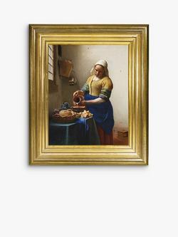 Brookpace Lascelles Johannes Vermeer 'The Milkmaid' Framed Canvas, 35 x 30cm, Yellow/Multi, Yellow/Multi