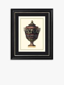 Antonio Clementino Urn I Framed Print & Mount, 60 x 50cm, Black, Black