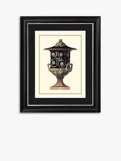 Antonio Clementino Urn III Framed Print & Mount, 60 x 50cm, Black, Black
