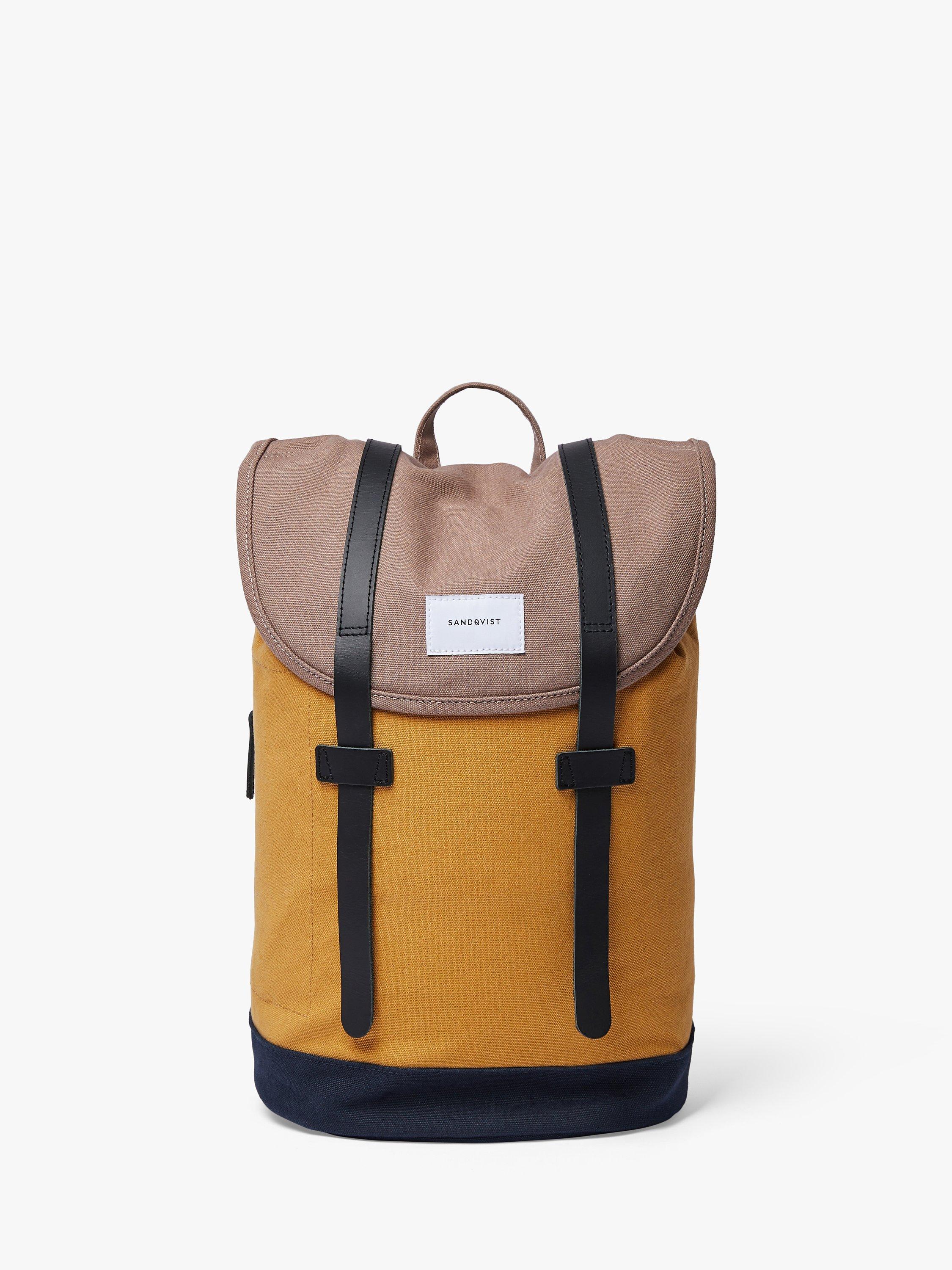 Sandqvist Stig Organic Cotton Backpack, Earth Yellow