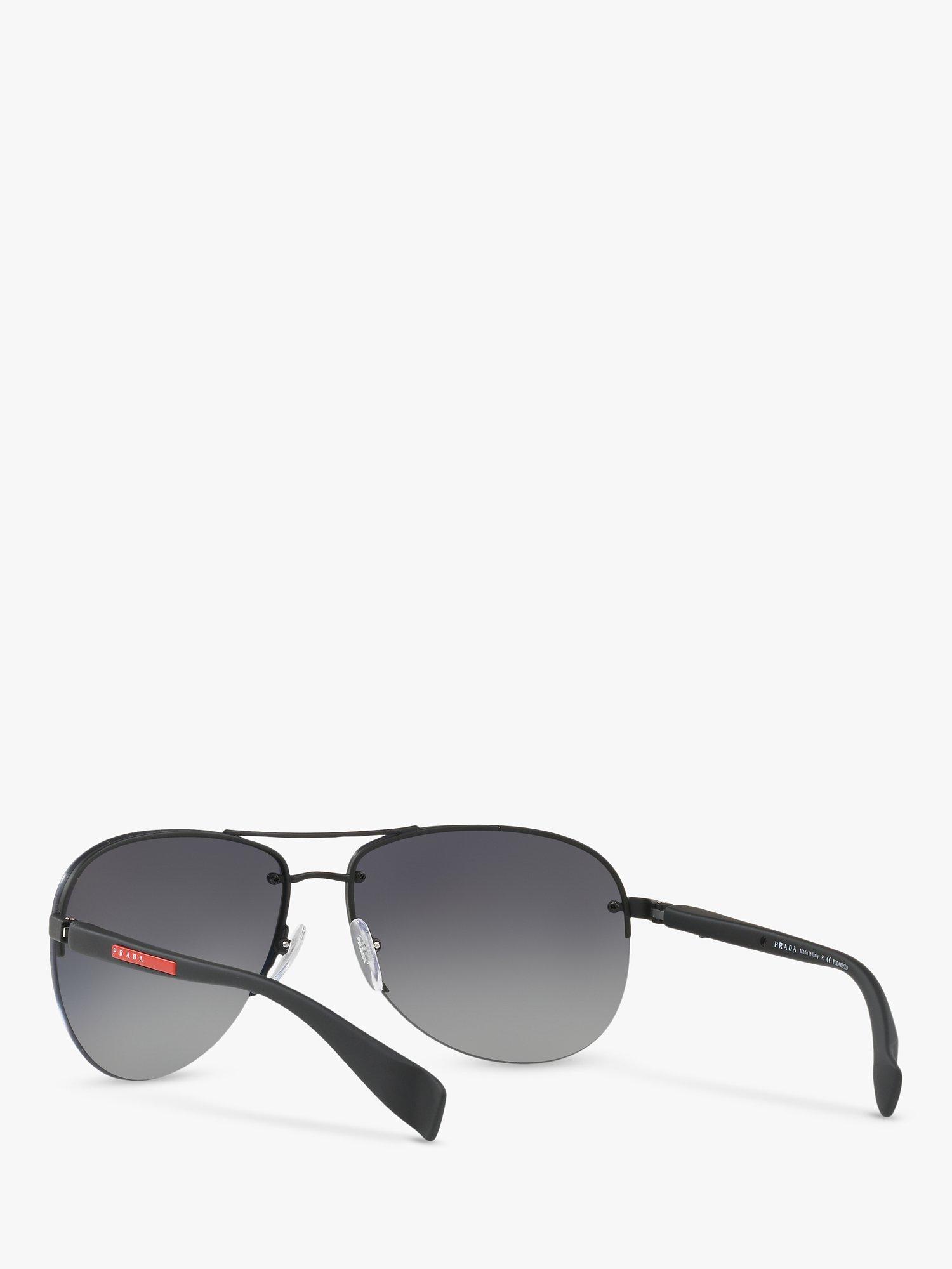 Prada 56MS Men s Aviator Sunglasses Black Rubber