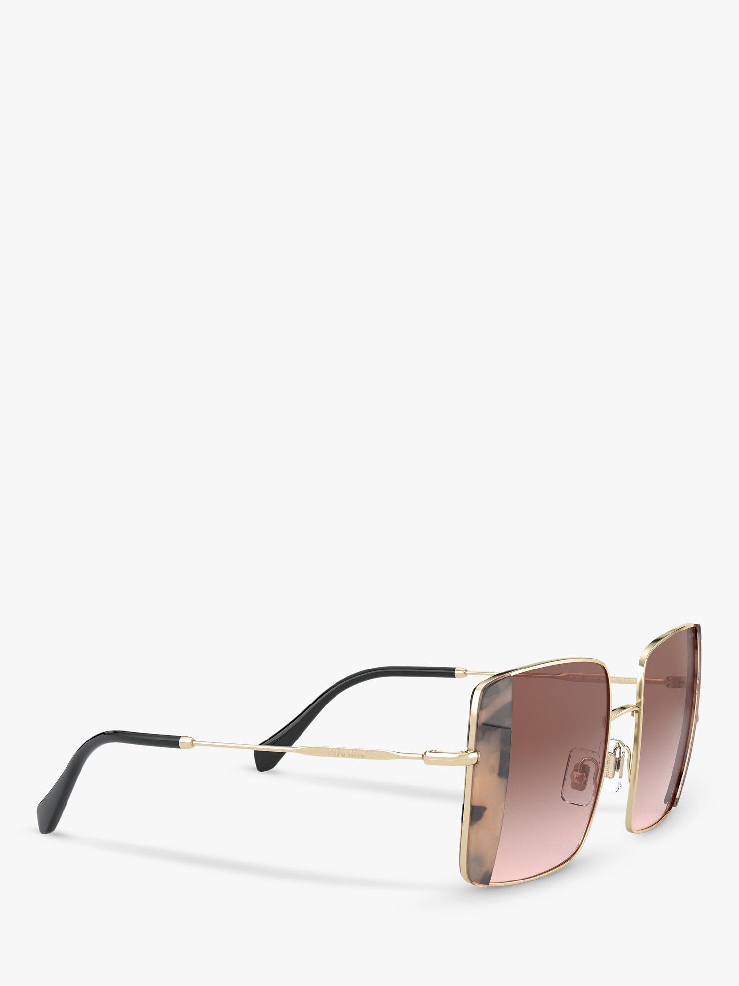 Product image 11 of 11, which shows Miu Miu MU 56VS Women's Square Sunglasses, Gold/Pink Gradient