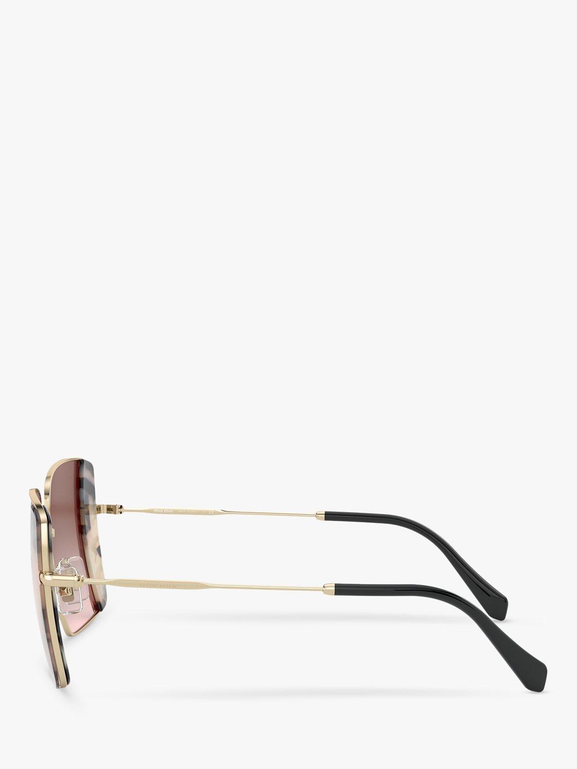 Product image 4 of 11, which shows Miu Miu MU 56VS Women's Square Sunglasses, Gold/Pink Gradient