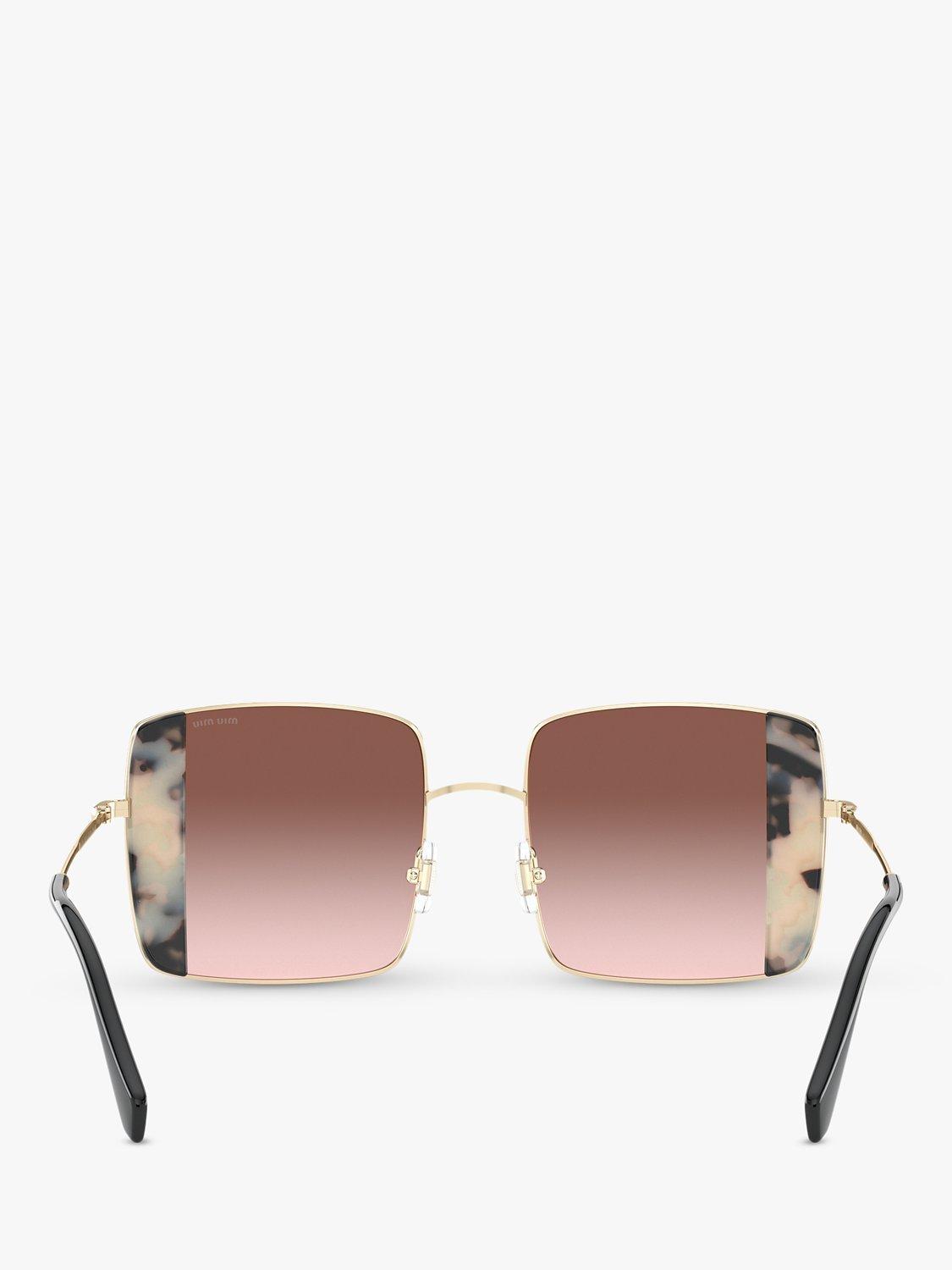 Product image 7 of 11, which shows Miu Miu MU 56VS Women's Square Sunglasses, Gold/Pink Gradient