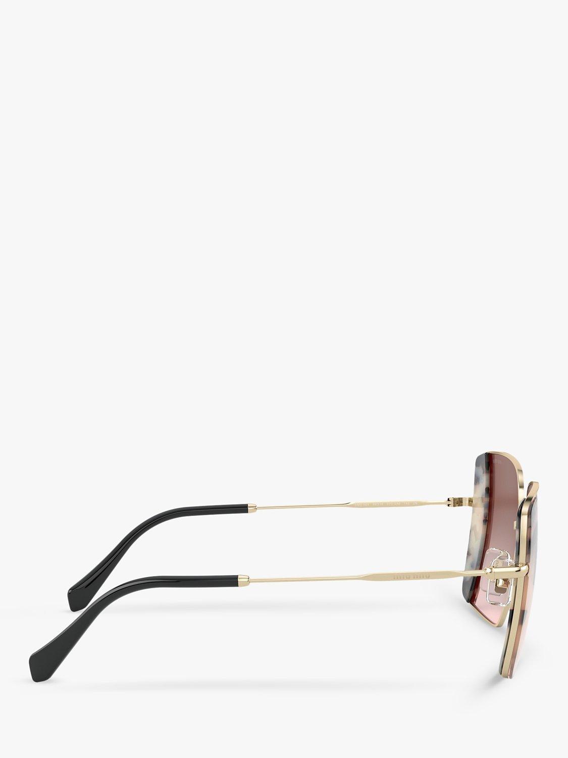 Product image 10 of 11, which shows Miu Miu MU 56VS Women's Square Sunglasses, Gold/Pink Gradient