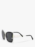 Miu Miu MU 55VS Women's Irregular Sunglasses, Black/Grey