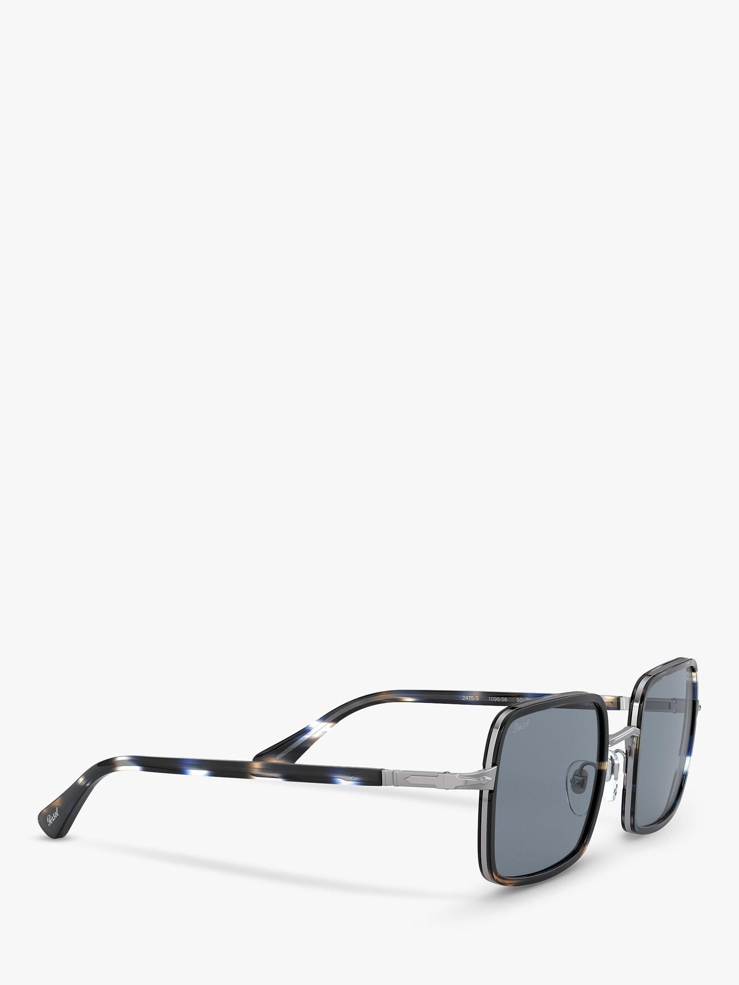Product image 11 of 11, which shows Persol PO2475S Unisex Square Sunglasses, Striped Blue/Grey