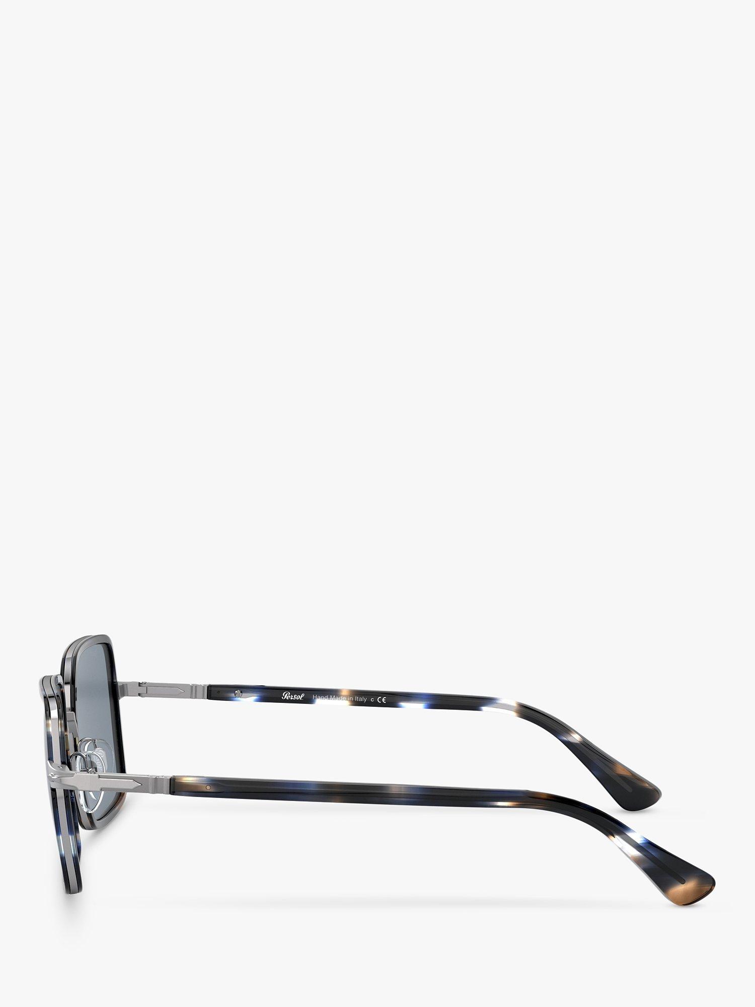 Product image 4 of 11, which shows Persol PO2475S Unisex Square Sunglasses, Striped Blue/Grey