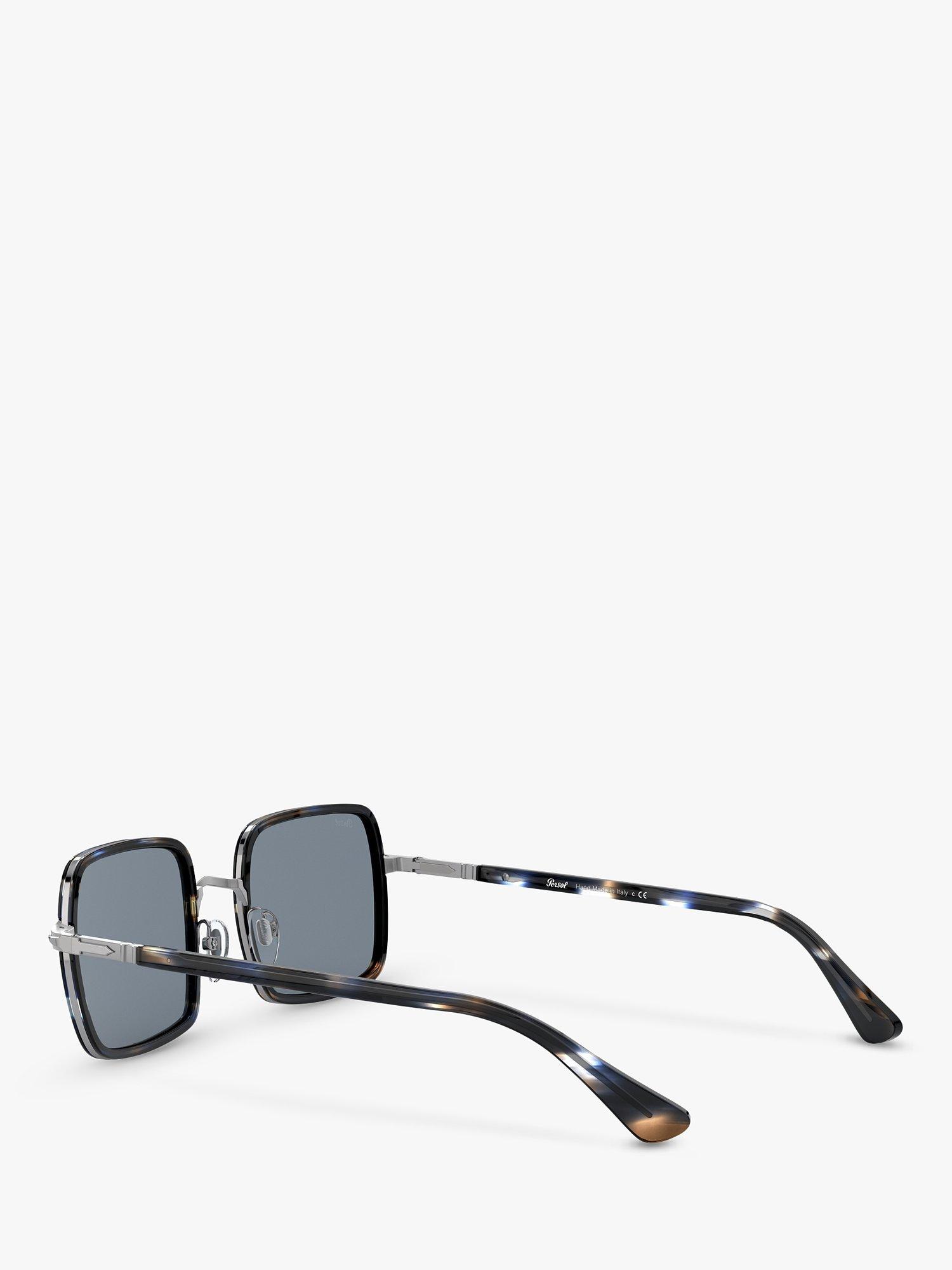 Product image 5 of 11, which shows Persol PO2475S Unisex Square Sunglasses, Striped Blue/Grey