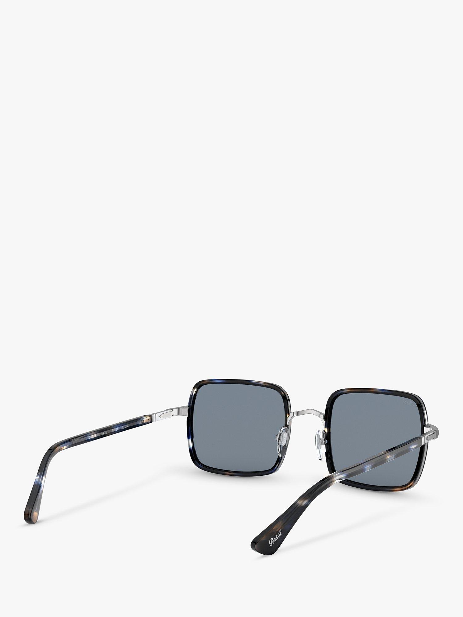 Product image 8 of 11, which shows Persol PO2475S Unisex Square Sunglasses, Striped Blue/Grey