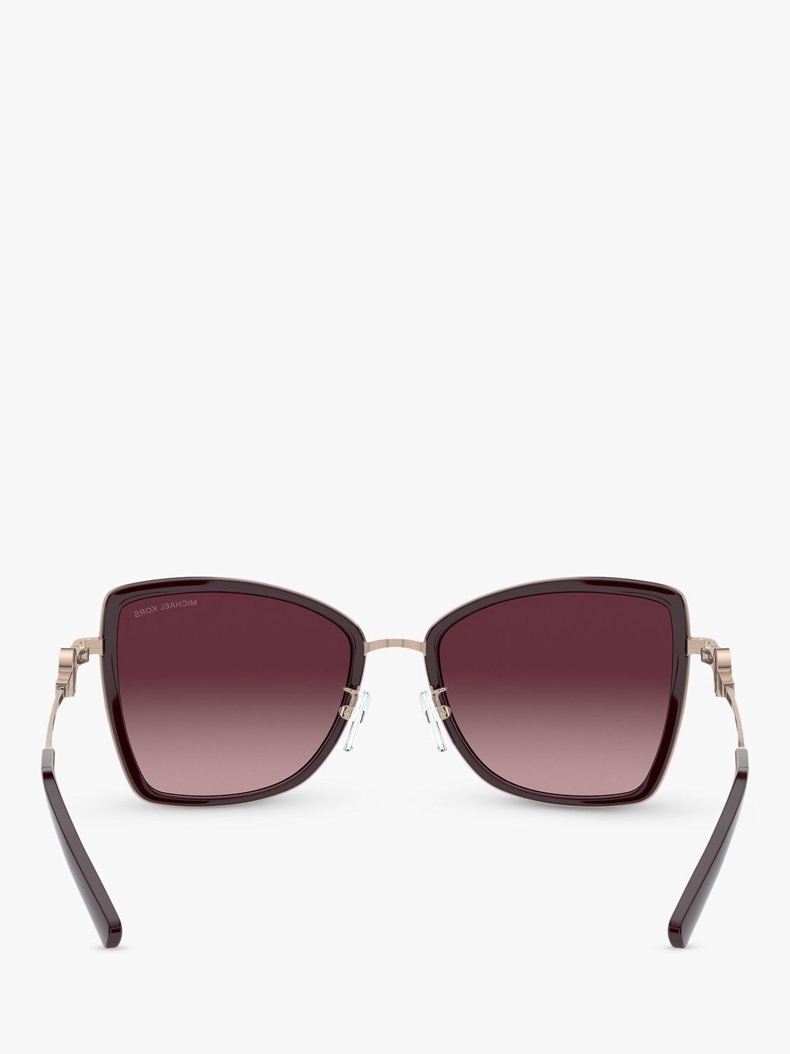 Product image 7 of 11, which shows Michael Kors MK1067B Women's Corsica Cat's Eye Sunglasses, Rose Gold Charcoal/Wine Gradient