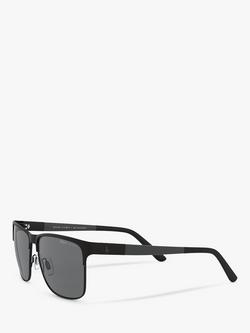 Polo Ralph Lauren PH3128 Men's Square Sunglasses, Black/Grey - view 2, Black/Grey