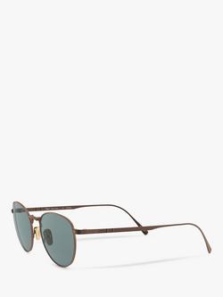 Persol PO5002ST Men's Oval Sunglasses - view 2, Bronze/Blue
