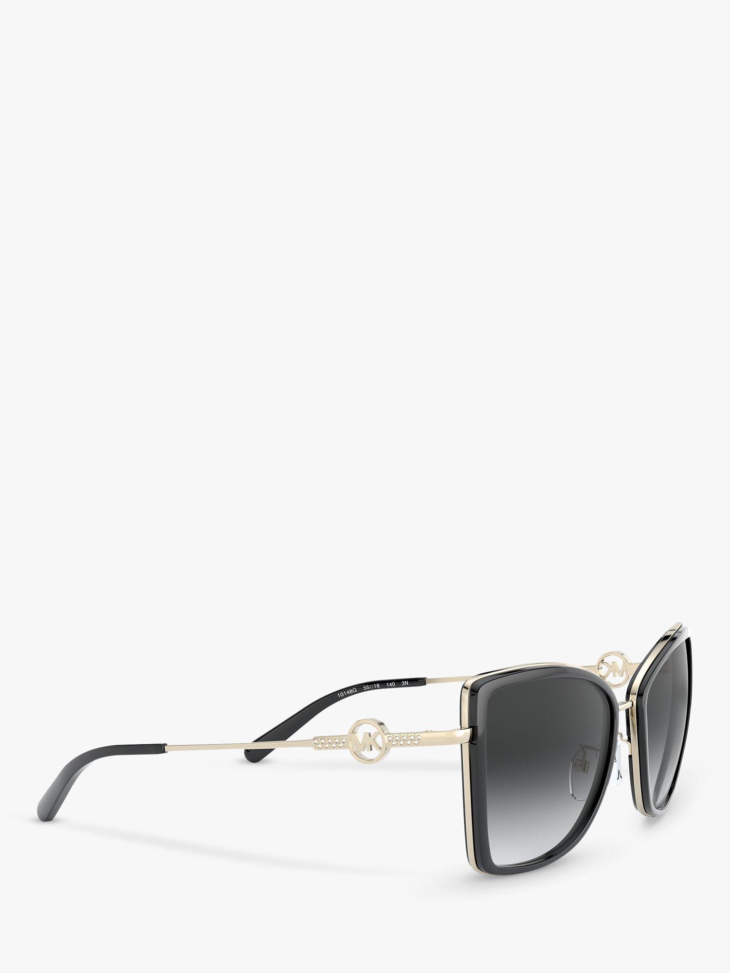 Product image 11 of 11, which shows Michael Kors MK1067B Women's Corsica Cat's Eye Sunglasses, Gold Black/Black Gradient