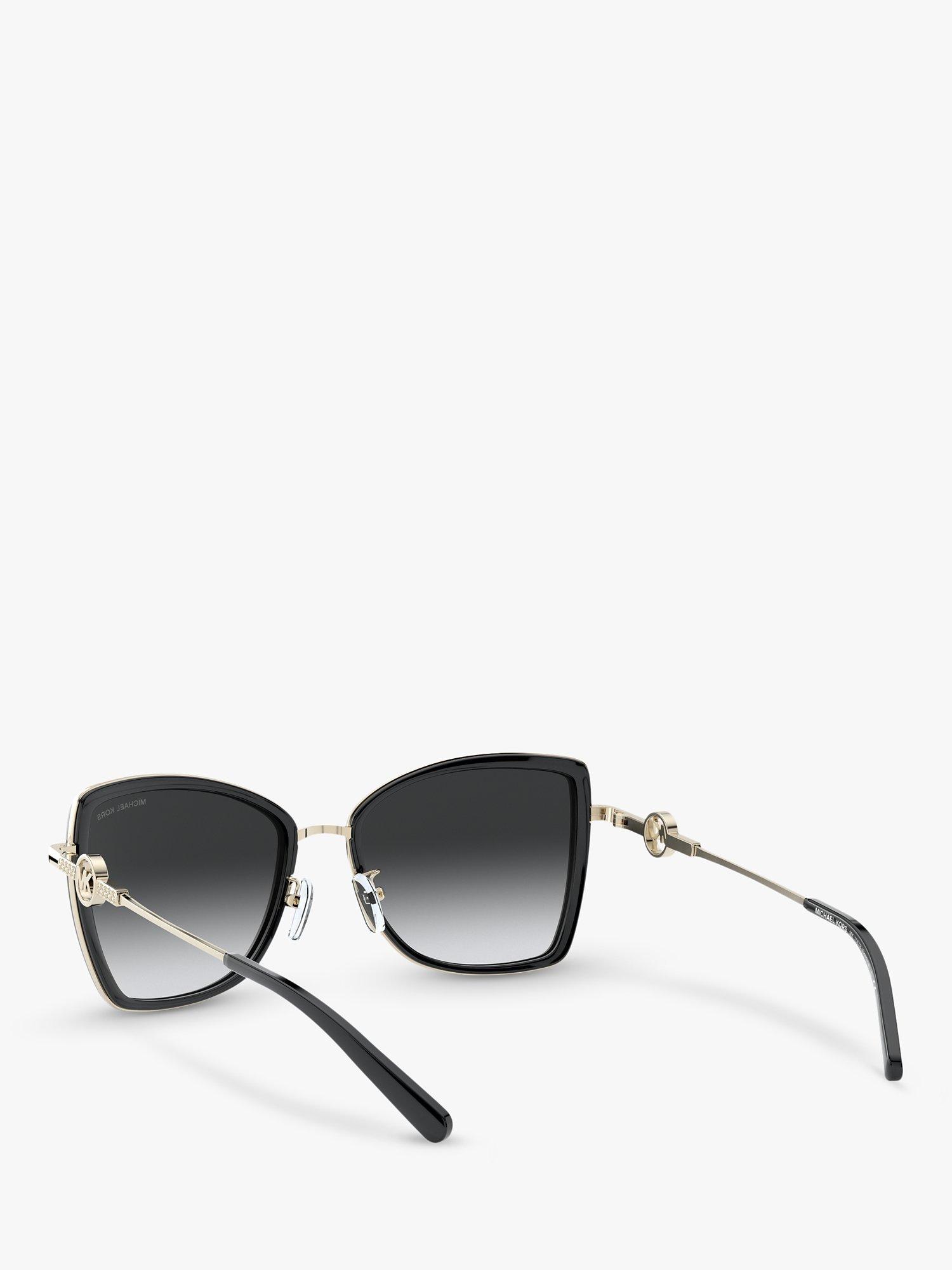 Product image 6 of 11, which shows Michael Kors MK1067B Women's Corsica Cat's Eye Sunglasses, Gold Black/Black Gradient