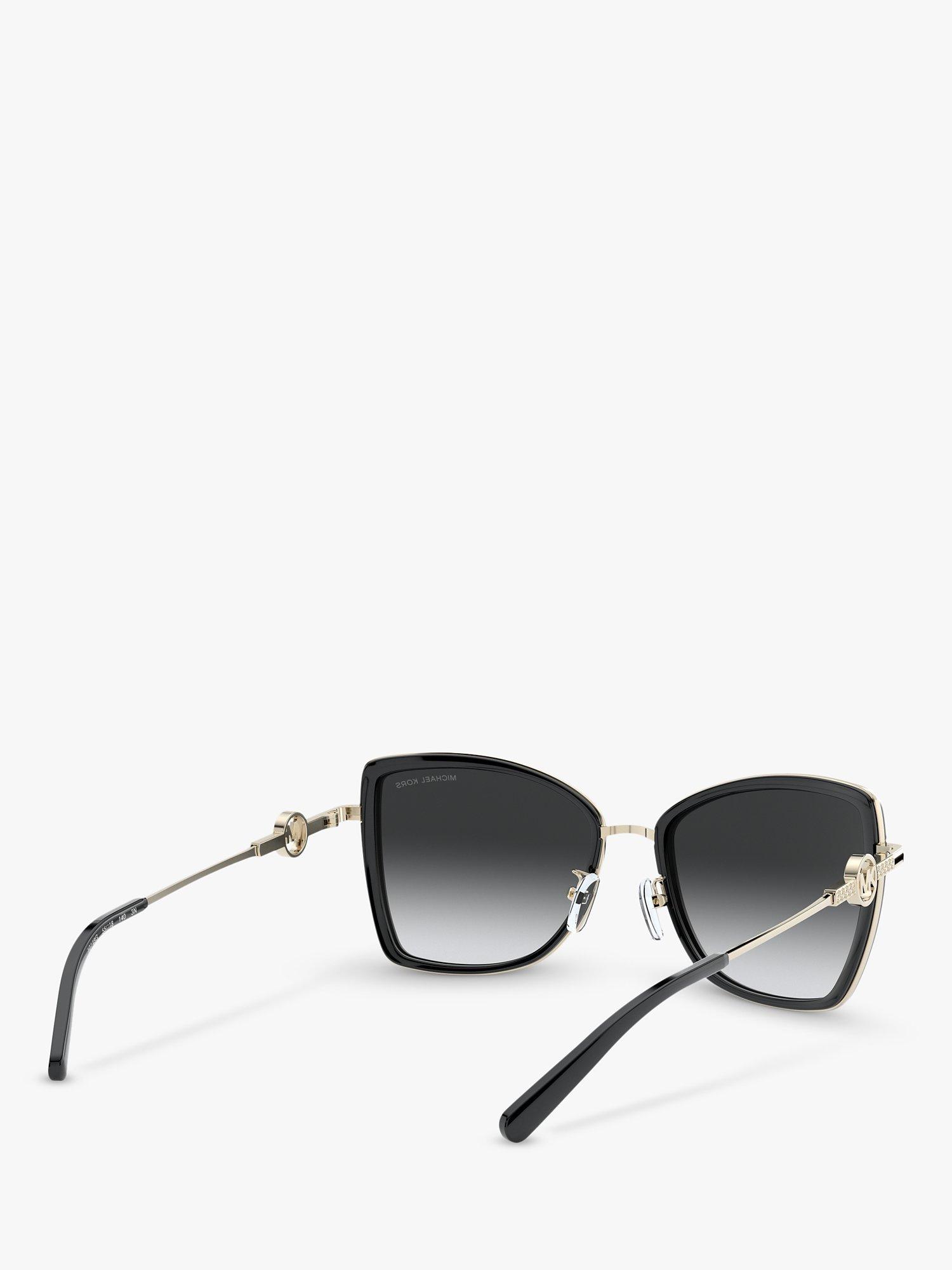 Product image 8 of 11, which shows Michael Kors MK1067B Women's Corsica Cat's Eye Sunglasses, Gold Black/Black Gradient