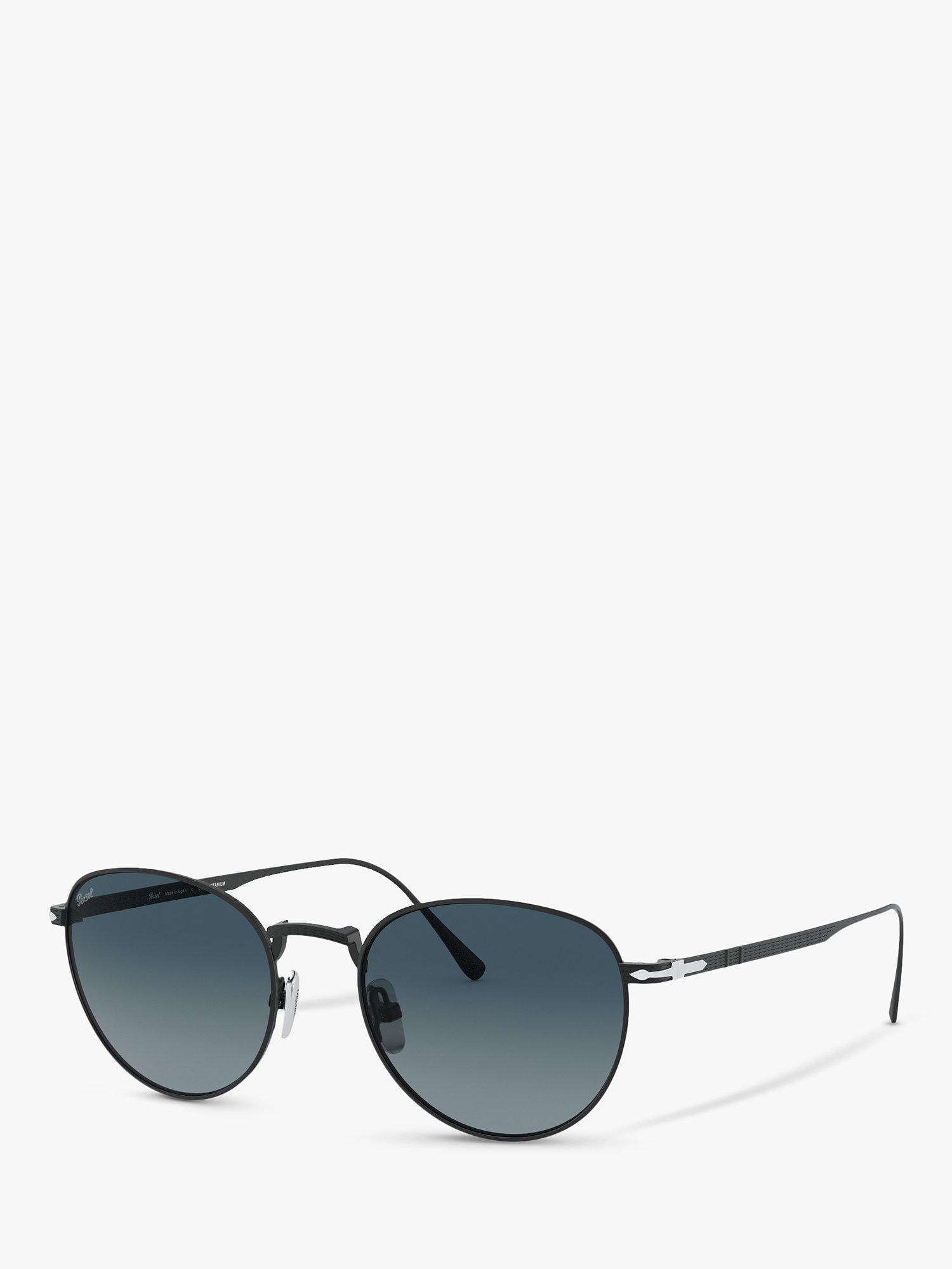 Product image 1 of 11, which shows Persol PO5002ST Men's Oval Sunglasses, Black/Blue Gradient