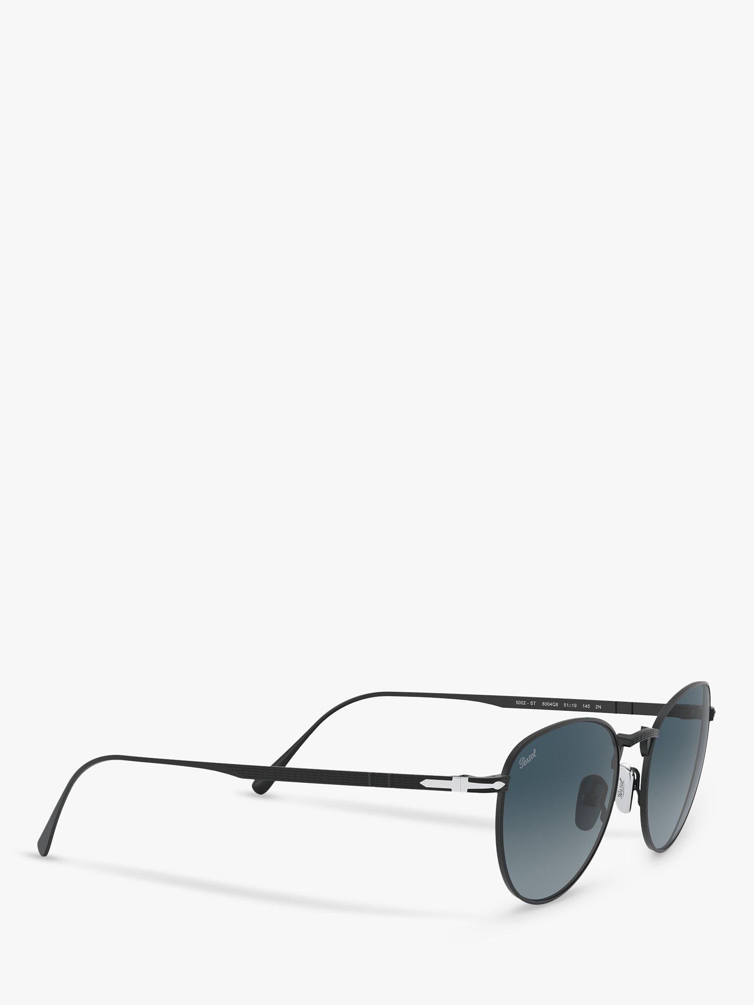 Product image 11 of 11, which shows Persol PO5002ST Men's Oval Sunglasses, Black/Blue Gradient