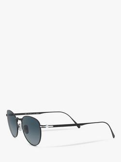 Persol PO5002ST Men's Oval Sunglasses - view 2, Black/Blue Gradient