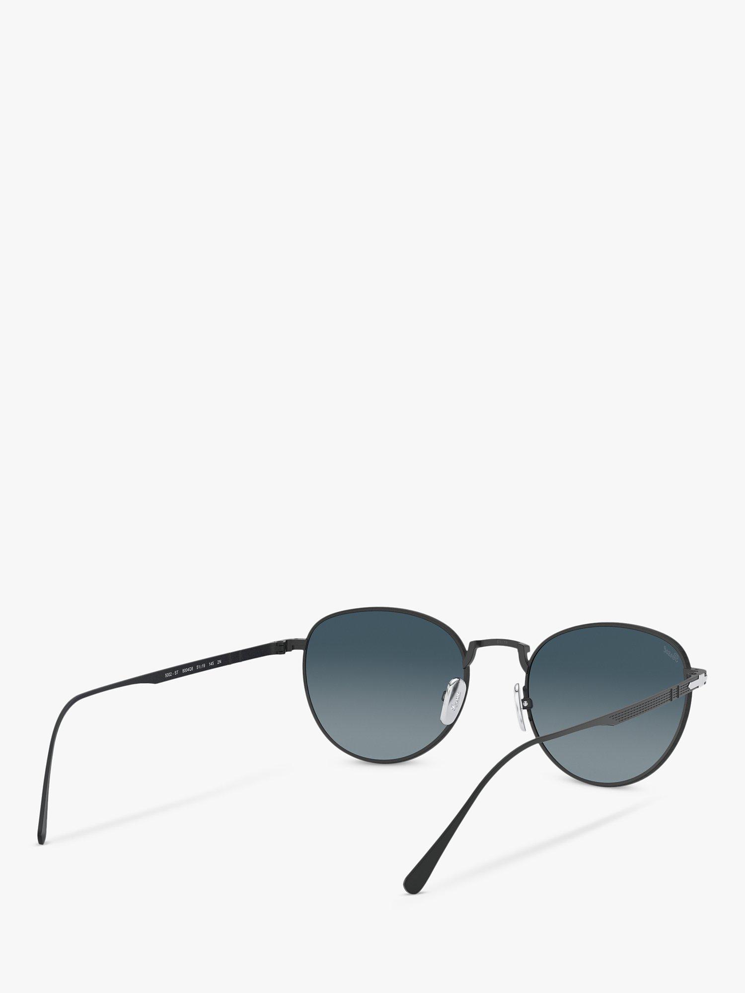 Product image 8 of 11, which shows Persol PO5002ST Men's Oval Sunglasses, Black/Blue Gradient