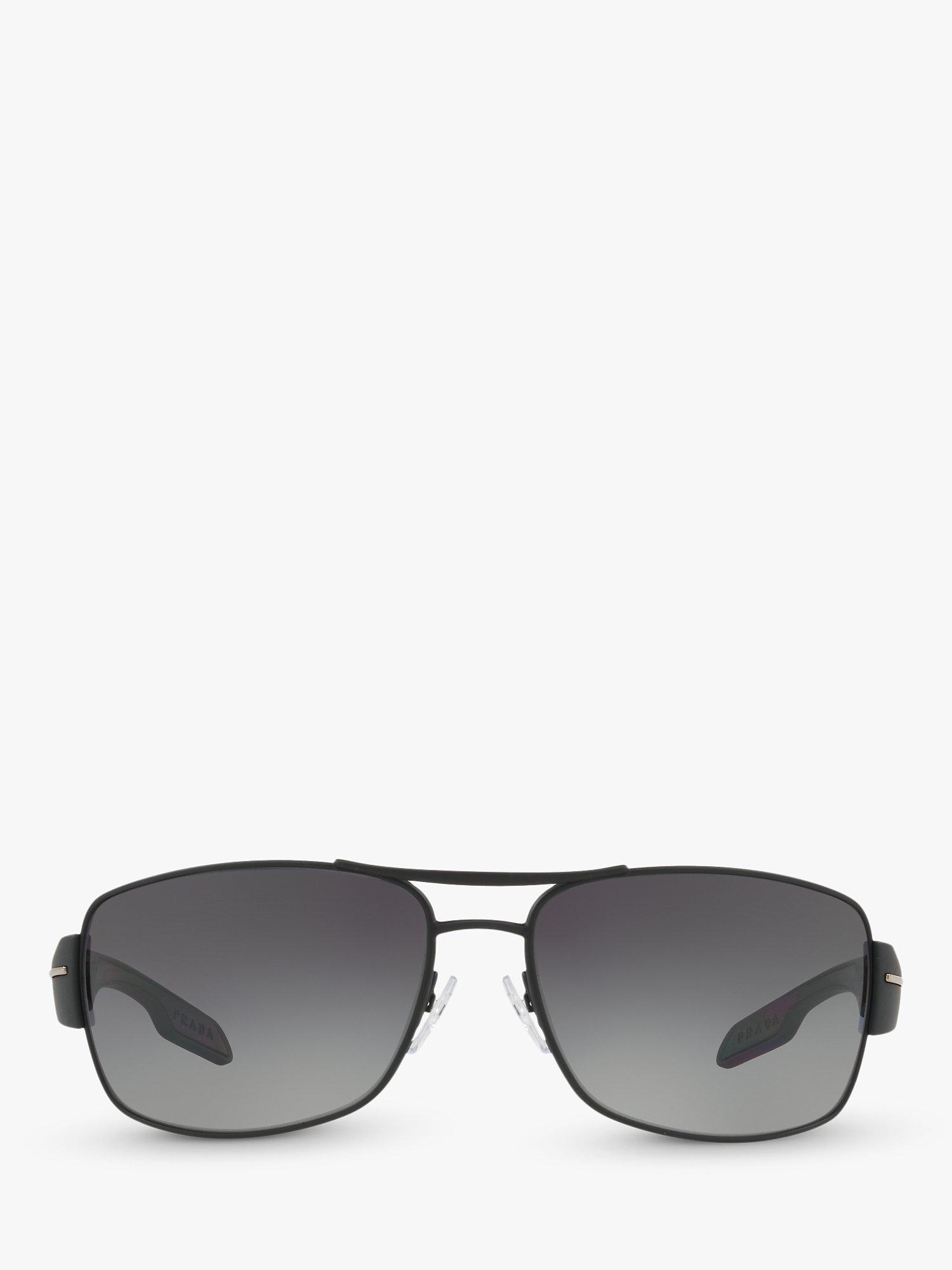 Product image 3 of 11, which shows Prada PS 53NS Men's Rectangular Sunglasses, Black Rubber