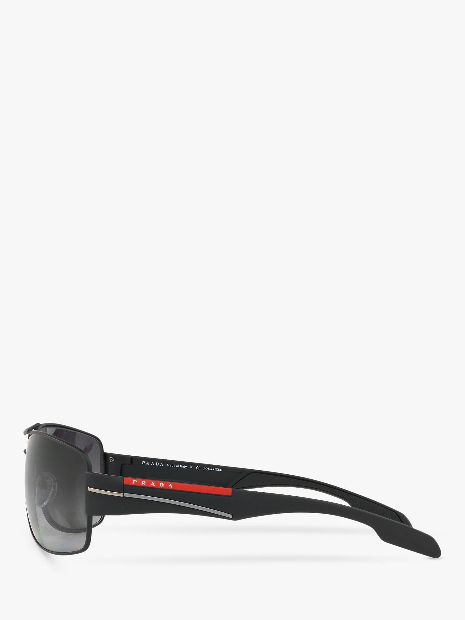 Product image 4 of 11, which shows Prada PS 53NS Men's Rectangular Sunglasses, Black Rubber