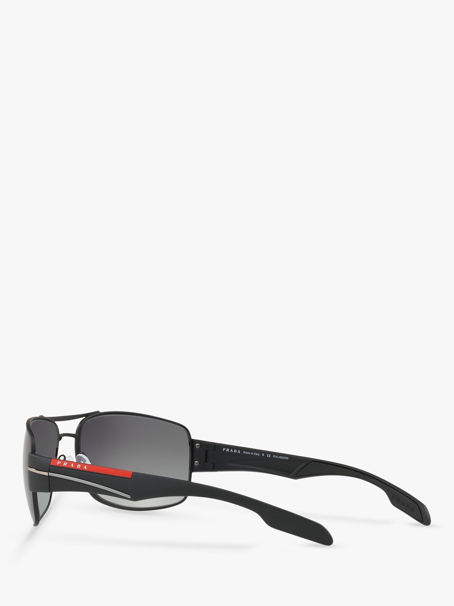 Product image 5 of 11, which shows Prada PS 53NS Men's Rectangular Sunglasses, Black Rubber