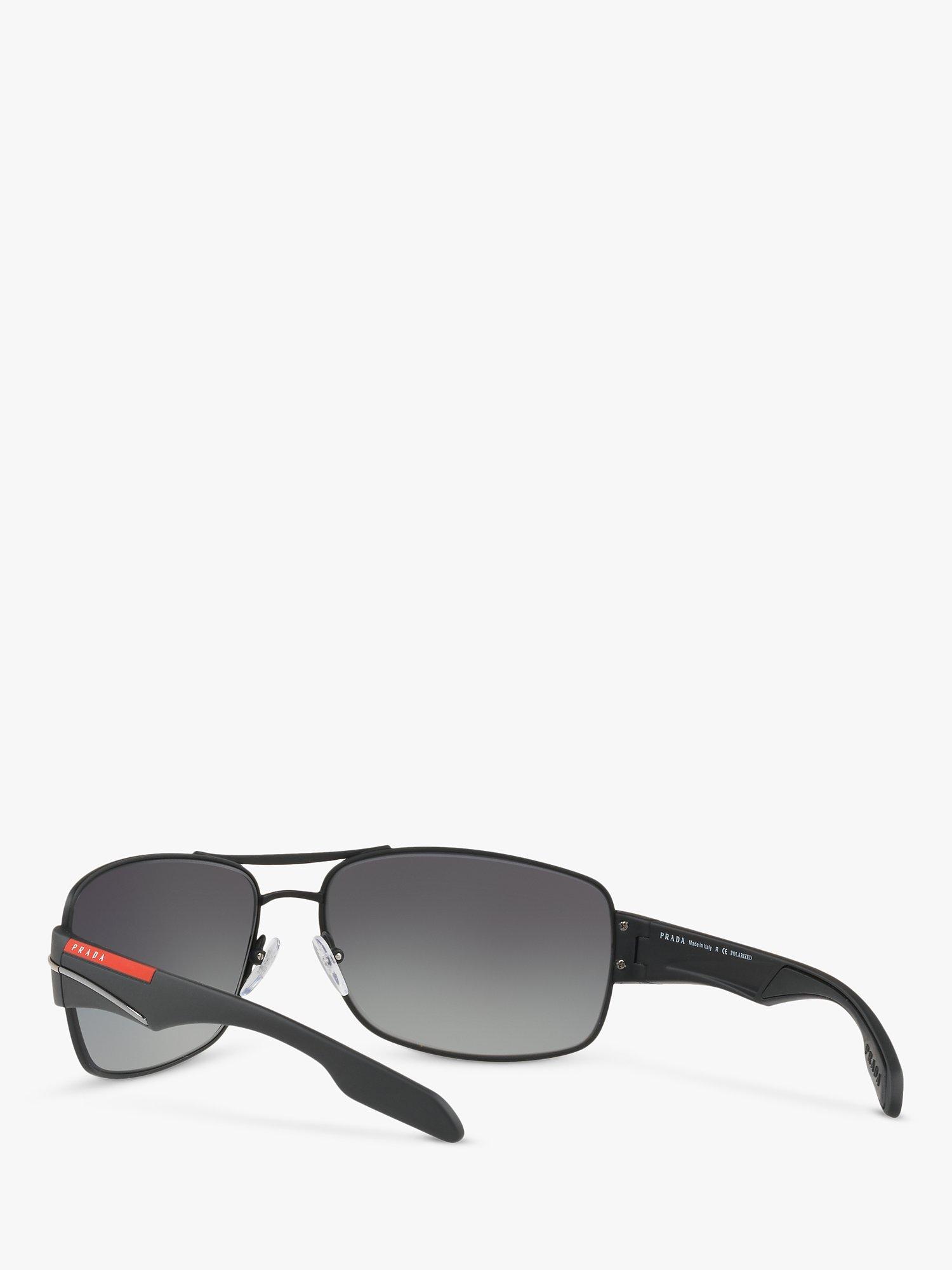 Product image 6 of 11, which shows Prada PS 53NS Men's Rectangular Sunglasses, Black Rubber