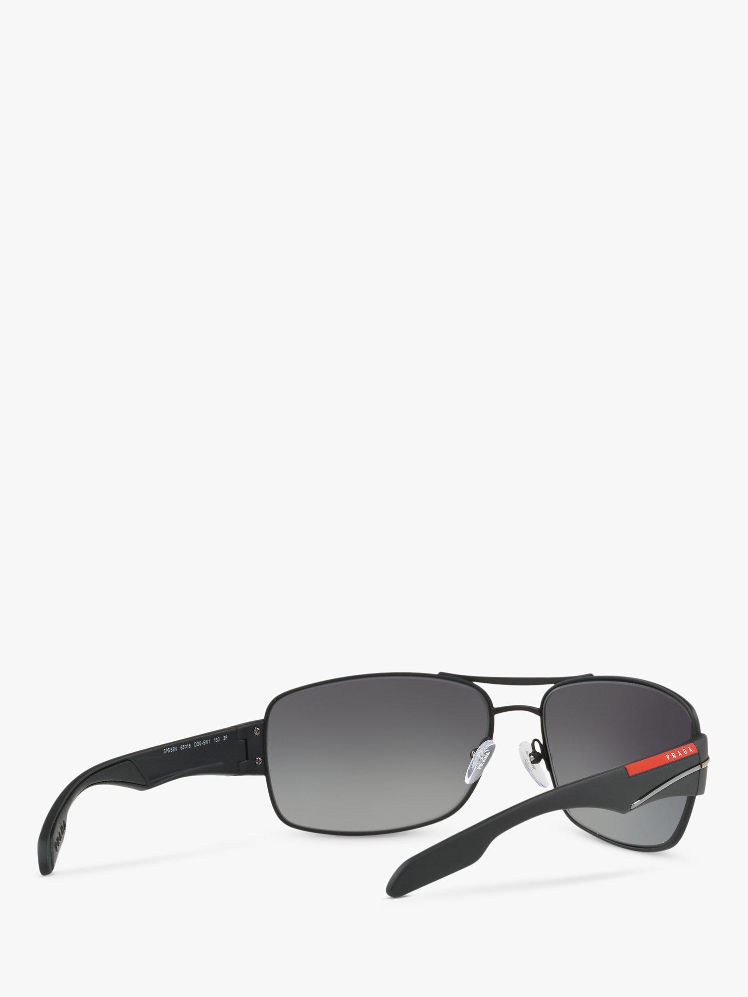 Product image 8 of 11, which shows Prada PS 53NS Men's Rectangular Sunglasses, Black Rubber