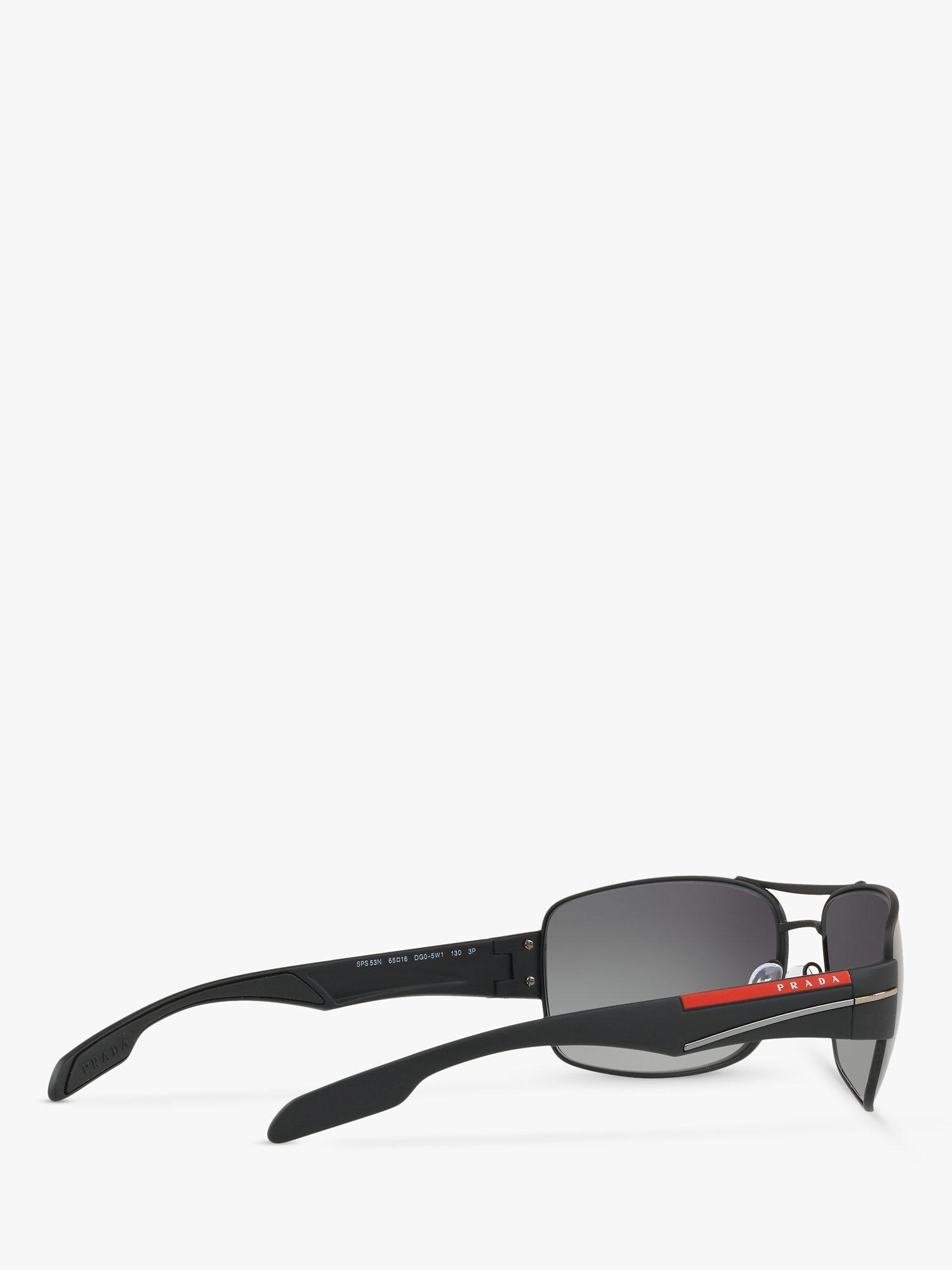 Product image 9 of 11, which shows Prada PS 53NS Men's Rectangular Sunglasses, Black Rubber