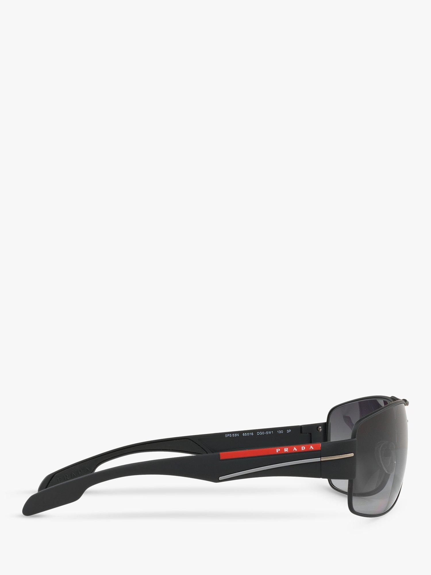 Product image 10 of 11, which shows Prada PS 53NS Men's Rectangular Sunglasses, Black Rubber