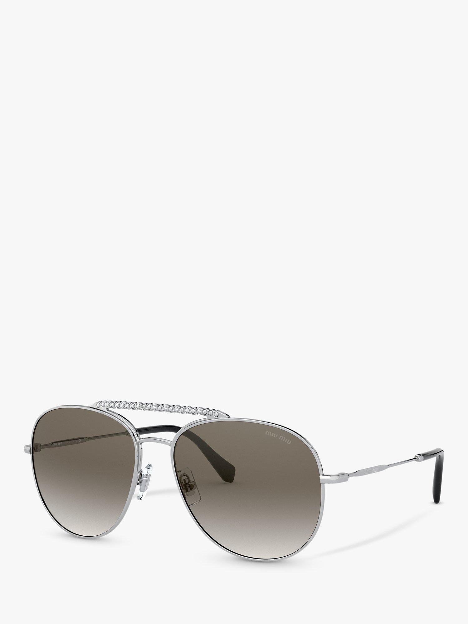 Miu Miu 53VS Aviator Sunglasses, Silver
