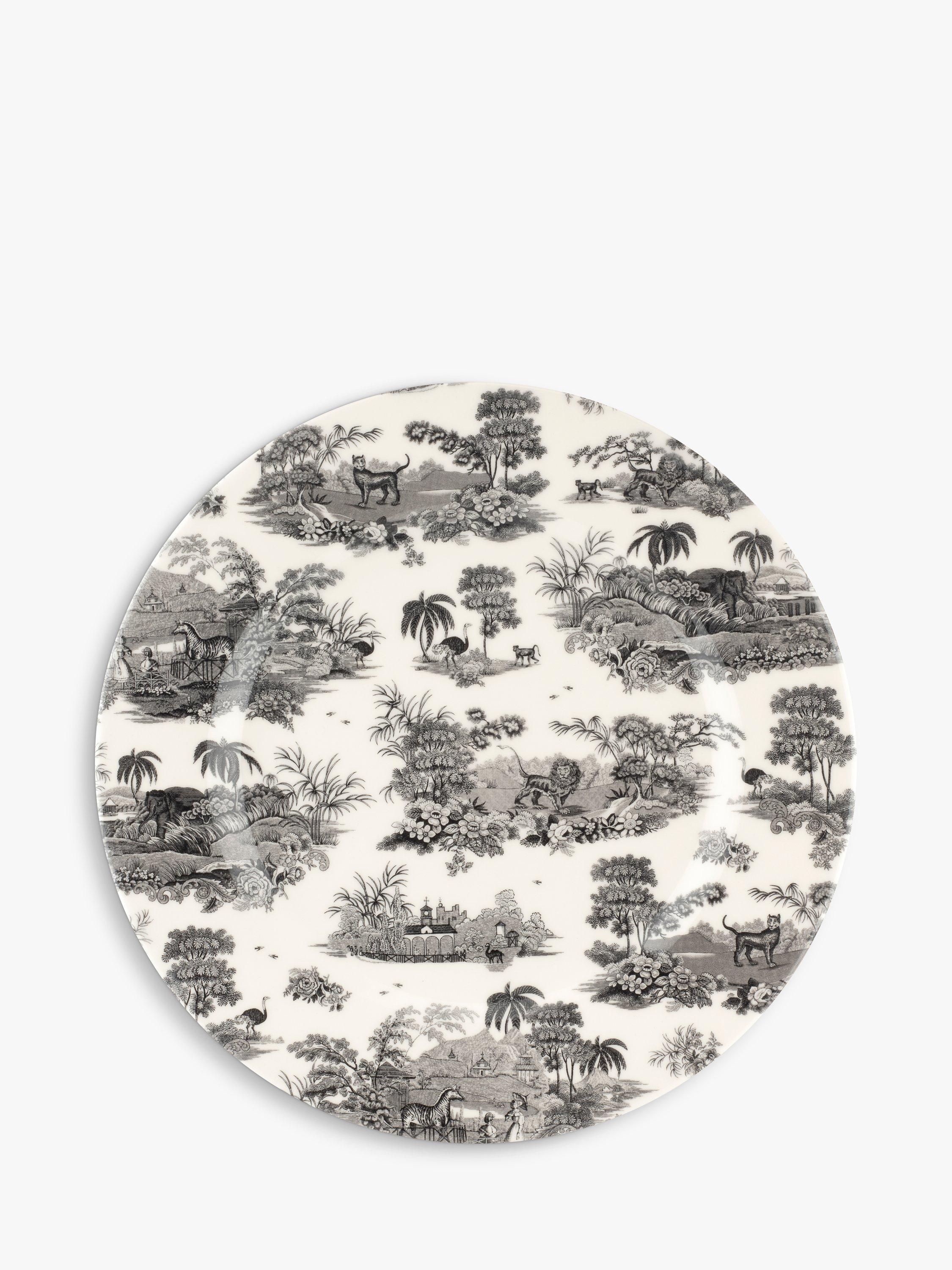 Spode Zoological Gardens Large Plate, 27cm, Monochrome