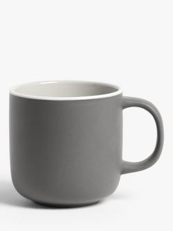 John Lewis Puritan Stoneware Mugs, Set of 2, 375ml - view 2, Dark Grey