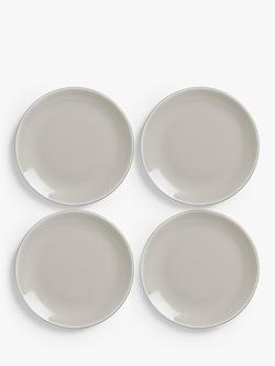John Lewis Puritan Stoneware Side Plates, Set of 4, 21.5cm, Dark Grey