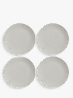 John Lewis Puritan Stoneware Dinner Plates, Set of 4, 27.8cm, Dark Grey