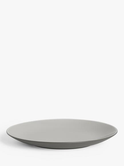 John Lewis Puritan Stoneware Dinner Plates, Set of 4, 27.8cm - view 2, Dark Grey
